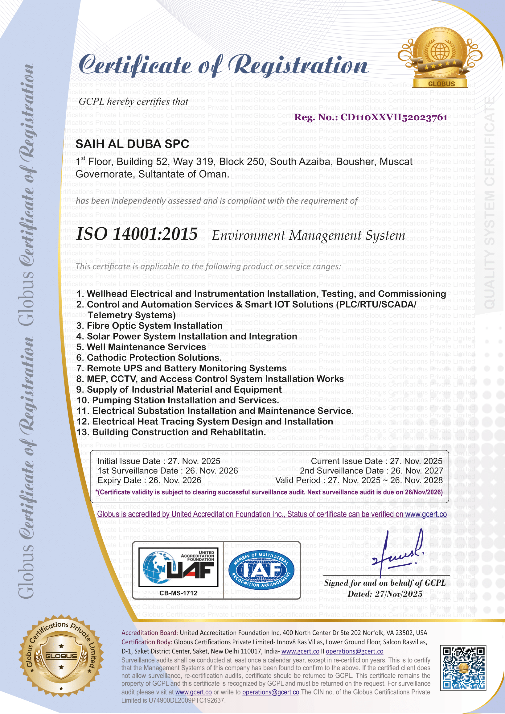 ISO 14001:2015 (Environmental Management)